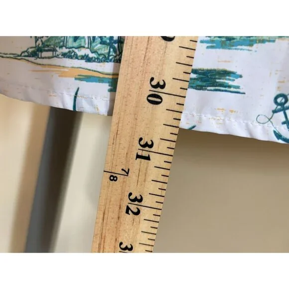 Izod Saltwater Shirt Marlin Fishing Nautical Anchors Vented Button Up Mens XL - Picture 11 of 12